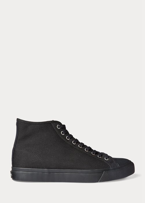 Black Men’s Ralph Lauren Mayport Canvas Sneakers Black Men’s Ralph Lauren Mayport Canvas Sneakers