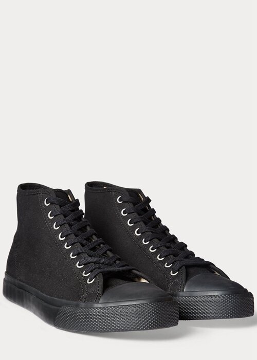 Black Men’s Ralph Lauren Mayport Canvas Sneakers Black Men’s Ralph Lauren Mayport Canvas Sneakers