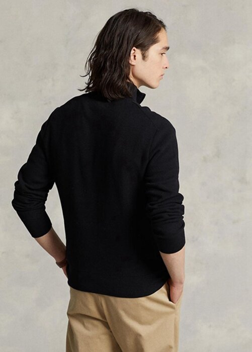 Black Men’s Ralph Lauren Mesh-knit Cotton Quarter-zip Jumper Sweaters Black Men’s Ralph Lauren Mesh-knit Cotton Quarter-zip Jumper Sweaters