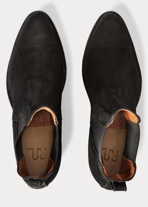 Black Men’s Ralph Lauren Plainview Suede Chelsea Boots Black Men’s Ralph Lauren Plainview Suede Chelsea Boots