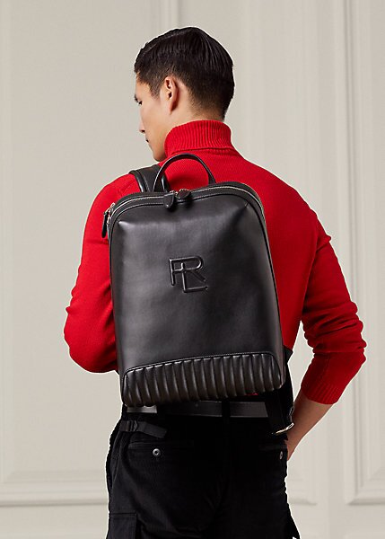 Black Men’s Ralph Lauren Quilted Leather Backpacks Black Men’s Ralph Lauren Quilted Leather Backpacks