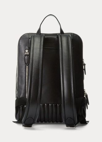 Black Men’s Ralph Lauren Quilted Leather Backpacks