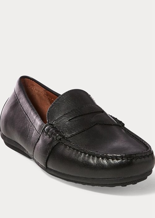 Black Men’s Ralph Lauren Reynold Full-Grain Driver Casual Shoes Black Men’s Ralph Lauren Reynold Full-Grain Driver Casual Shoes