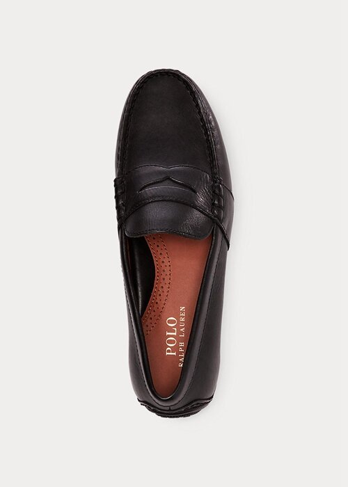 Black Men’s Ralph Lauren Reynold Full-Grain Driver Casual Shoes Black Men’s Ralph Lauren Reynold Full-Grain Driver Casual Shoes