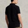 Black Men’s Ralph Lauren Slim Fit Mesh  Polo Shirts