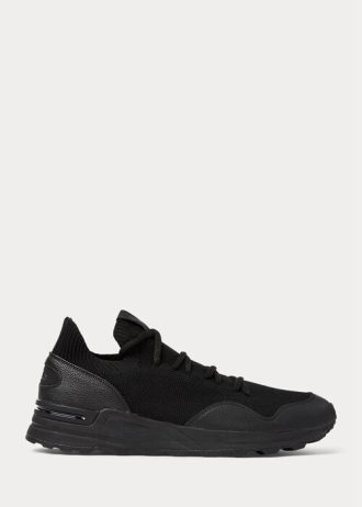 Black Men’s Ralph Lauren Trackster 200II Knit Sneakers