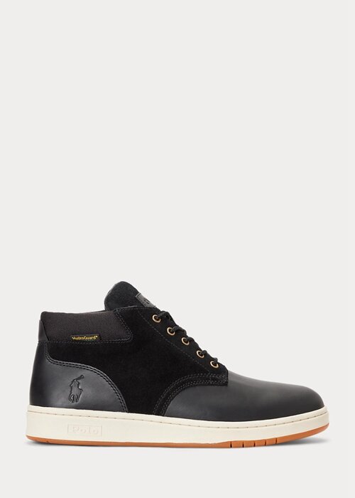 Black Men’s Ralph Lauren Waterproof Leather-Suede Boots Black Men’s Ralph Lauren Waterproof Leather-Suede Boots