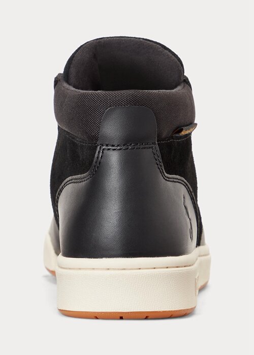 Black Men’s Ralph Lauren Waterproof Leather-Suede Boots Black Men’s Ralph Lauren Waterproof Leather-Suede Boots