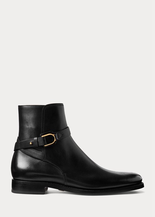 Black Men’s Ralph Lauren Welington Burnished Calfskin Boots Black Men’s Ralph Lauren Welington Burnished Calfskin Boots