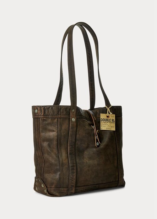 Black Over Brown Women’s Ralph Lauren Leather Tote Bags Black Over Brown Women’s Ralph Lauren Leather Tote Bags