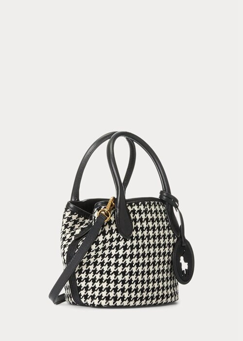 Black/White Houndstooth Women’s Ralph Lauren Houndstooth Mini Bellport Tote Bags Black/White Houndstooth Women’s Ralph Lauren Houndstooth Mini Bellport Tote Bags