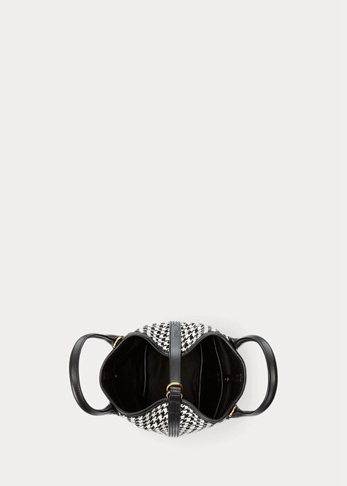 Black/White Houndstooth Women’s Ralph Lauren Houndstooth Mini Bellport Tote Bags Black/White Houndstooth Women’s Ralph Lauren Houndstooth Mini Bellport Tote Bags