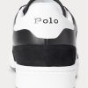 Black / White Men’s Ralph Lauren Court Leather-Suede Sneakers Black / White Men’s Ralph Lauren Court Leather-Suede Sneakers