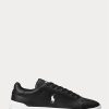 Black / White Men’s Ralph Lauren Heritage Court II Leather Sneakers Black / White Men’s Ralph Lauren Heritage Court II Leather Sneakers