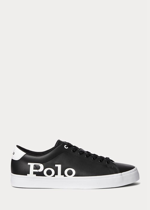 Black / White Men’s Ralph Lauren Longwood Logo Leather Sneakers Black / White Men’s Ralph Lauren Longwood Logo Leather Sneakers