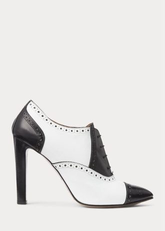 Black / White Women’s Ralph Lauren Cerri Color-Blocked Calfskin Boots Black / White Women’s Ralph Lauren Cerri Color-Blocked Calfskin Boots