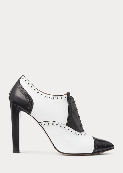Black / White Women’s Ralph Lauren Cerri Color-Blocked Calfskin Boots Black / White Women’s Ralph Lauren Cerri Color-Blocked Calfskin Boots