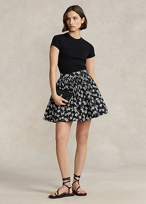 Black / White Women’s Ralph Lauren Floral A-Line Skirts Black / White Women’s Ralph Lauren Floral A-Line Skirts