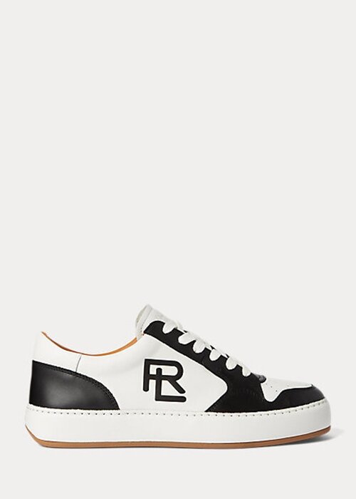 Black / White Women’s Ralph Lauren Jinett Color-Blocked Low-Top Sneakers Black / White Women’s Ralph Lauren Jinett Color-Blocked Low-Top Sneakers