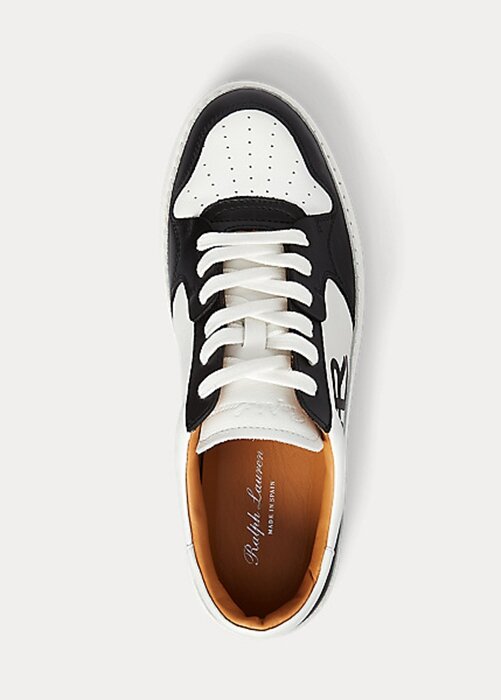 Black / White Women’s Ralph Lauren Jinett Color-Blocked Low-Top Sneakers Black / White Women’s Ralph Lauren Jinett Color-Blocked Low-Top Sneakers