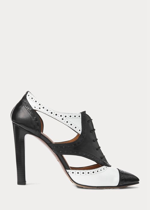 Black / White Women’s Ralph Lauren Lindley Color-Blocked Calfskin Boots Black / White Women’s Ralph Lauren Lindley Color-Blocked Calfskin Boots