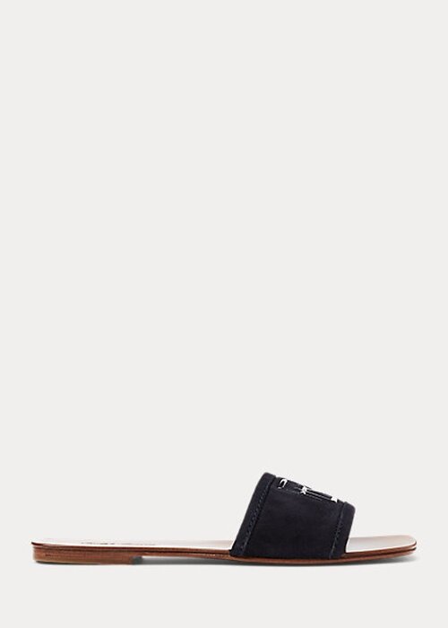 Black Women’s Ralph Lauren Andela Calf-Suede Sandals Black Women’s Ralph Lauren Andela Calf-Suede Sandals
