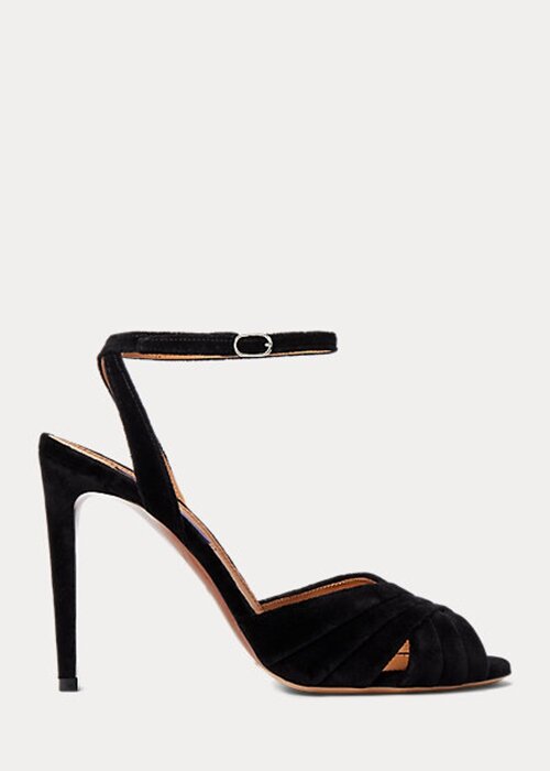 Black Women’s Ralph Lauren Bacall II Velvet Heels Black Women’s Ralph Lauren Bacall II Velvet Heels