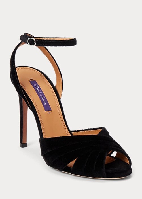 Black Women’s Ralph Lauren Bacall II Velvet Heels Black Women’s Ralph Lauren Bacall II Velvet Heels