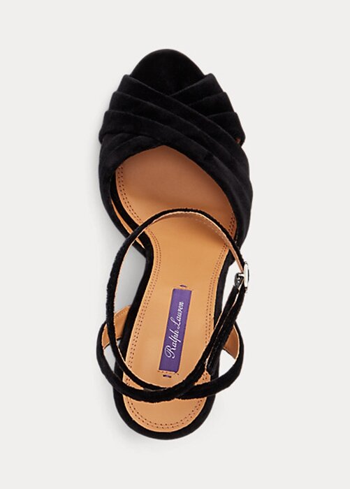 Black Women’s Ralph Lauren Bacall II Velvet Heels Black Women’s Ralph Lauren Bacall II Velvet Heels