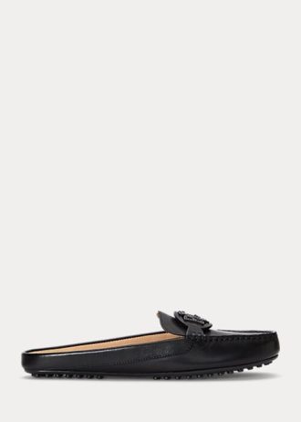 Black Women’s Ralph Lauren Brynn Burnished Leather Driver Flat Shoes Black Women’s Ralph Lauren Brynn Burnished Leather Driver Flat Shoes