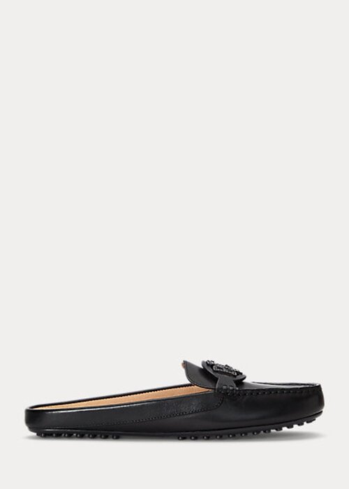 Black Women’s Ralph Lauren Brynn Burnished Leather Driver Flat Shoes Black Women’s Ralph Lauren Brynn Burnished Leather Driver Flat Shoes