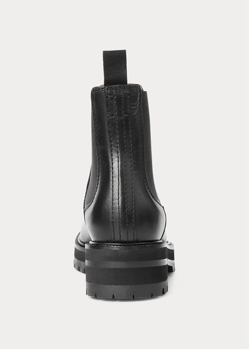 Black Women’s Ralph Lauren Calfskin Lug Chelsea Boots Black Women’s Ralph Lauren Calfskin Lug Chelsea Boots
