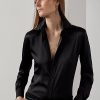 Black Women’s Ralph Lauren Cameron Stretch Mulberry Silk Shirts Black Women’s Ralph Lauren Cameron Stretch Mulberry Silk Shirts