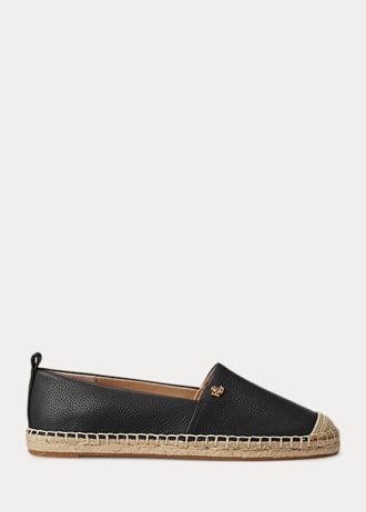Black Women’s Ralph Lauren Cameryn IV Tumbled Leather Flat Shoes Black Women’s Ralph Lauren Cameryn IV Tumbled Leather Flat Shoes