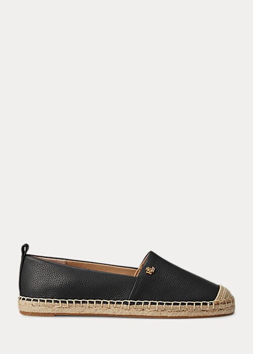 Black Women’s Ralph Lauren Cameryn IV Tumbled Leather Flat Shoes Black Women’s Ralph Lauren Cameryn IV Tumbled Leather Flat Shoes