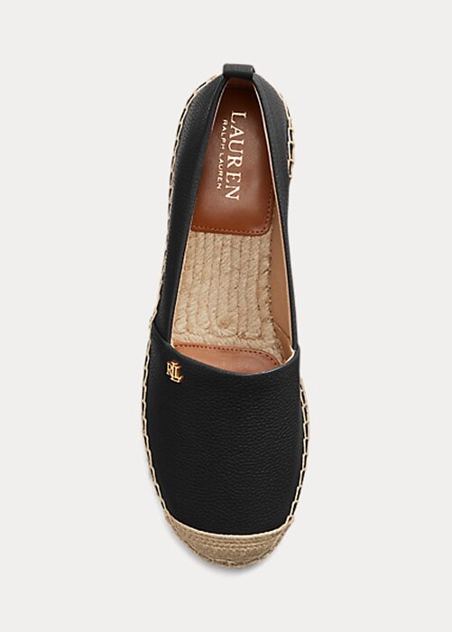 Black Women’s Ralph Lauren Cameryn IV Tumbled Leather Flat Shoes Black Women’s Ralph Lauren Cameryn IV Tumbled Leather Flat Shoes