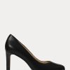 Black Women’s Ralph Lauren Camila Burnished Leather Heels Black Women’s Ralph Lauren Camila Burnished Leather Heels