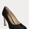 Black Women’s Ralph Lauren Camila Burnished Leather Heels Black Women’s Ralph Lauren Camila Burnished Leather Heels