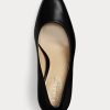 Black Women’s Ralph Lauren Camila Burnished Leather Heels Black Women’s Ralph Lauren Camila Burnished Leather Heels