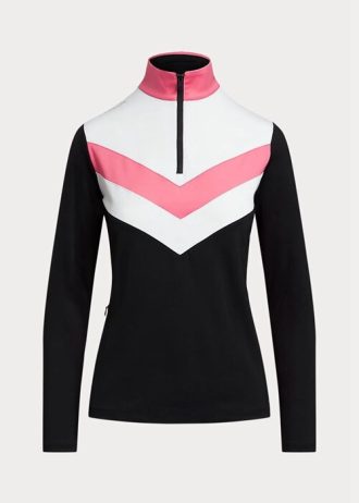 Black Women’s Ralph Lauren Chevron-stripe Quarter-zip Pullover Sweatshirts Black Women’s Ralph Lauren Chevron-stripe Quarter-zip Pullover Sweatshirts