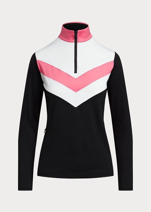 Black Women’s Ralph Lauren Chevron-stripe Quarter-zip Pullover Sweatshirts Black Women’s Ralph Lauren Chevron-stripe Quarter-zip Pullover Sweatshirts