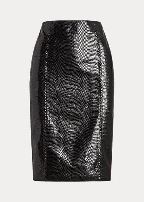 Black Women’s Ralph Lauren Cynthia Embossed Goatskin Skirts Black Women’s Ralph Lauren Cynthia Embossed Goatskin Skirts