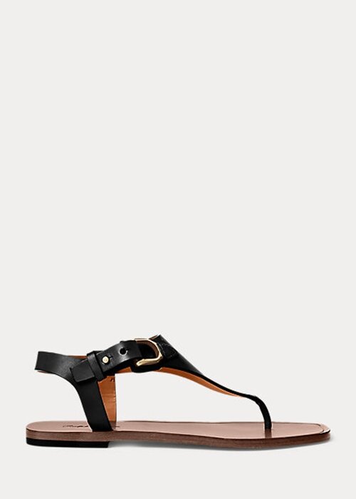 Black Women’s Ralph Lauren Delancie Welington Calfskin Sandals Black Women’s Ralph Lauren Delancie Welington Calfskin Sandals