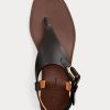 Black Women’s Ralph Lauren Delancie Welington Calfskin Sandals Black Women’s Ralph Lauren Delancie Welington Calfskin Sandals
