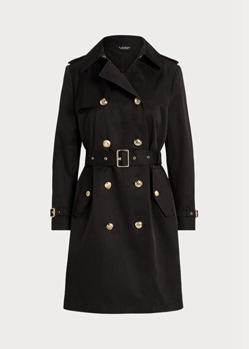 Black Women’s Ralph Lauren Double-breasted Cotton-blend Coats Black Women’s Ralph Lauren Double-breasted Cotton-blend Coats