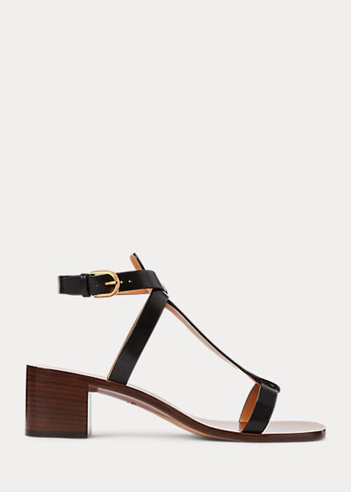 Black Women’s Ralph Lauren Dyllon Burnished Calfskin Sandals Black Women’s Ralph Lauren Dyllon Burnished Calfskin Sandals