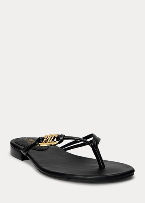 Black Women’s Ralph Lauren Emalia Nappa Leather Flip Flops Black Women’s Ralph Lauren Emalia Nappa Leather Flip Flops
