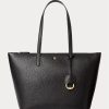 Black Women’s Ralph Lauren Faux-Leather Small Tote Bags Black Women’s Ralph Lauren Faux-Leather Small Tote Bags
