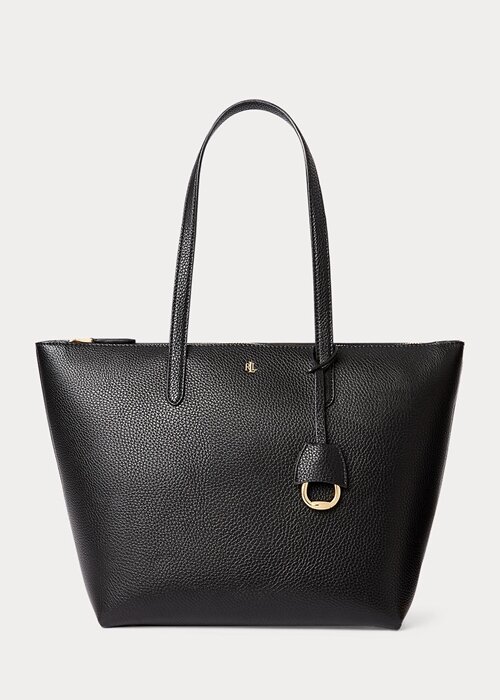 Black Women’s Ralph Lauren Faux-Leather Small Tote Bags Black Women’s Ralph Lauren Faux-Leather Small Tote Bags