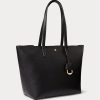 Black Women’s Ralph Lauren Faux-Leather Small Tote Bags Black Women’s Ralph Lauren Faux-Leather Small Tote Bags